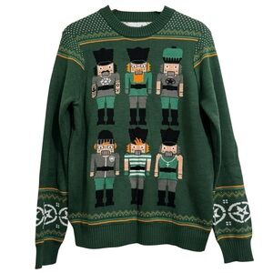 Tipsy Elves Green Nutcracker Holiday Christmas Sweater Medium